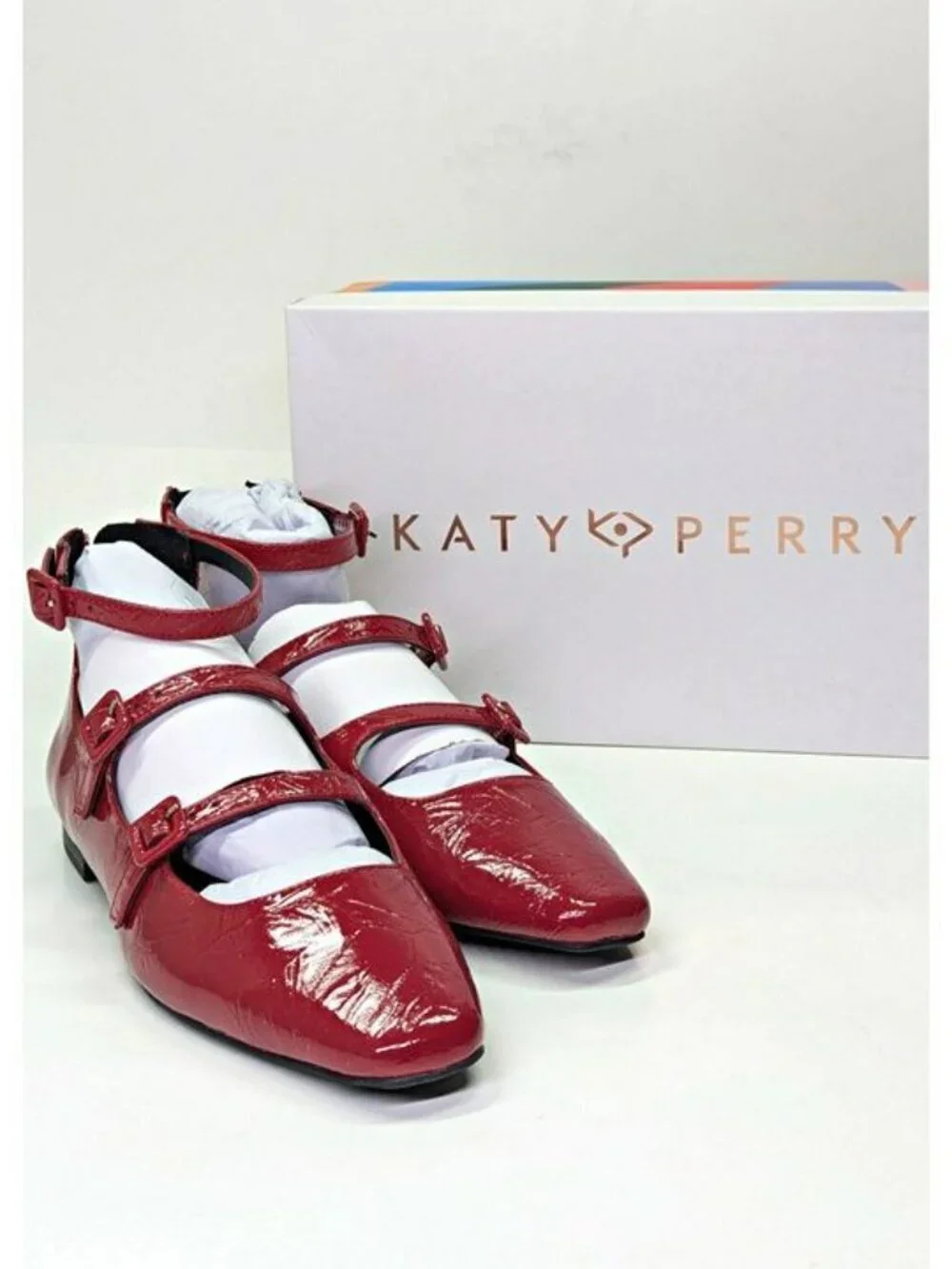 Katy Perry Confidant Mary Jane Women's Flats in Crimson Red Size 7.5 (MSRP $98)